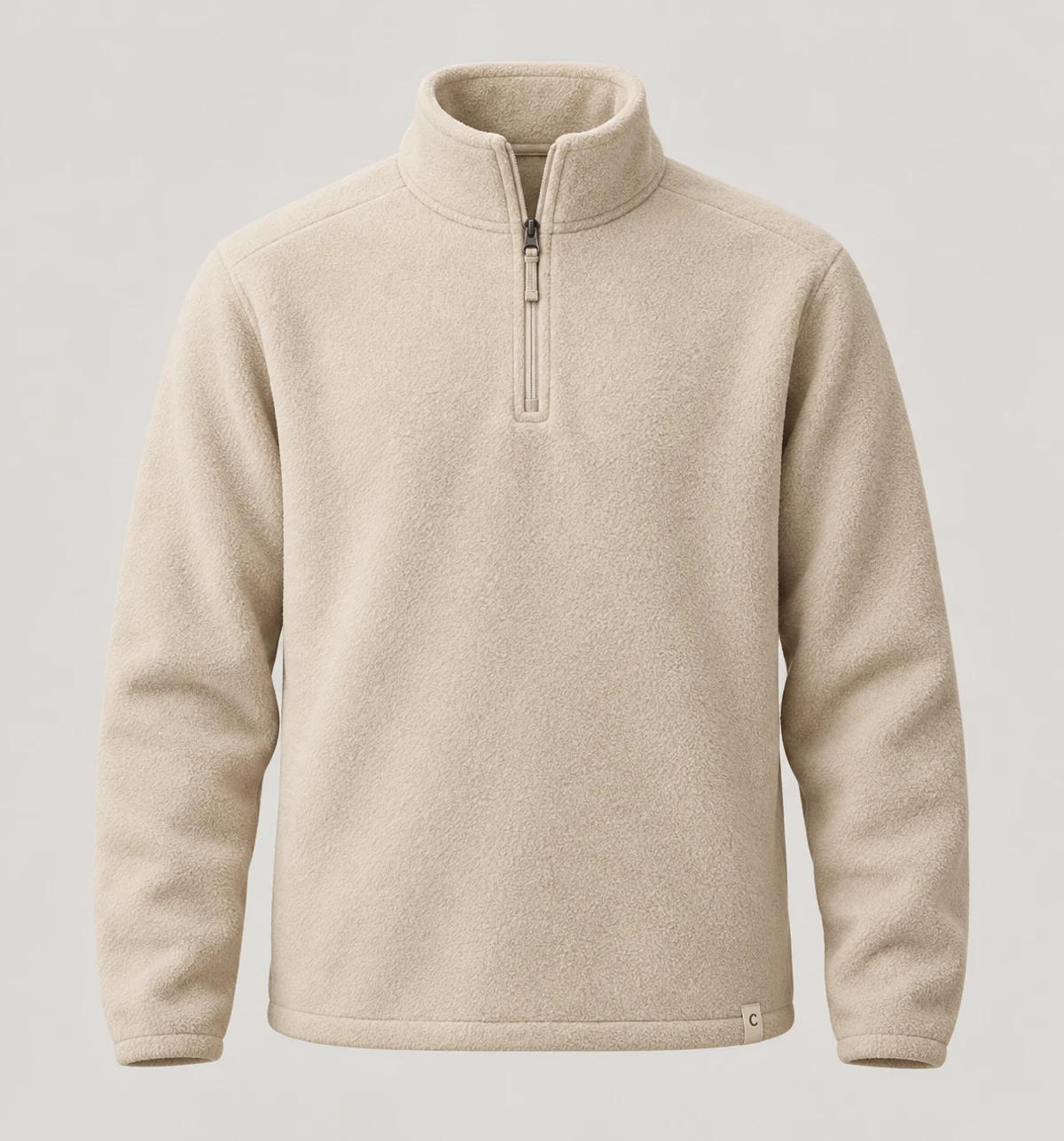 Meadow Half-Zip Fleece in Oat, front view