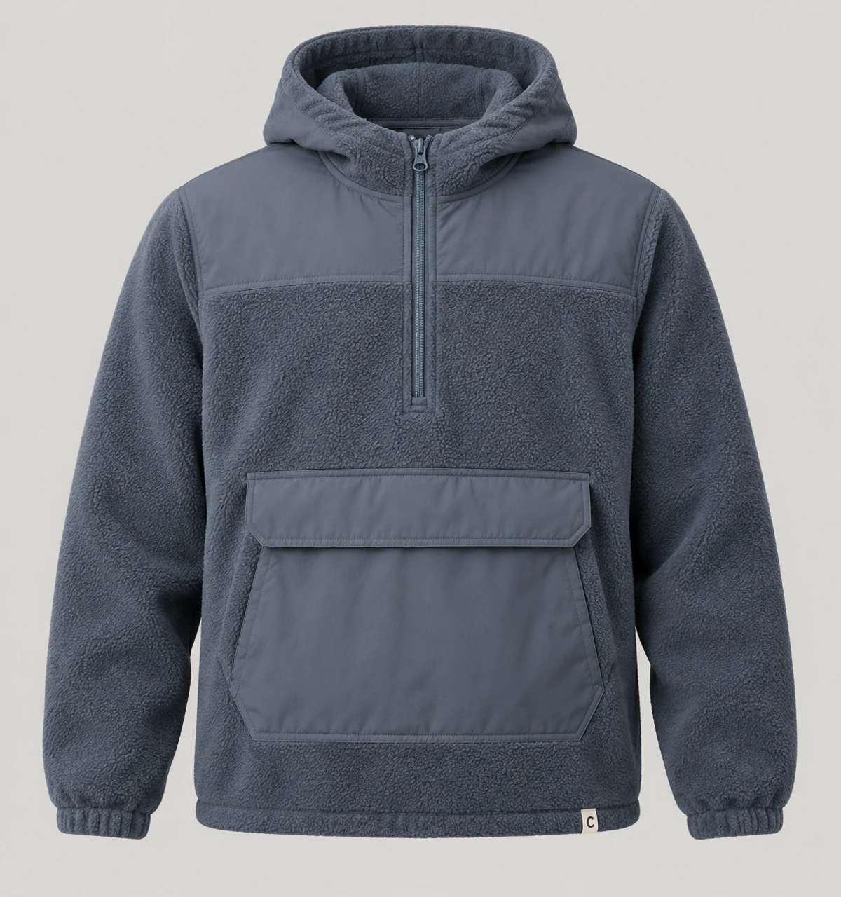 Waypoint Fleece Anorak in Slate, front view