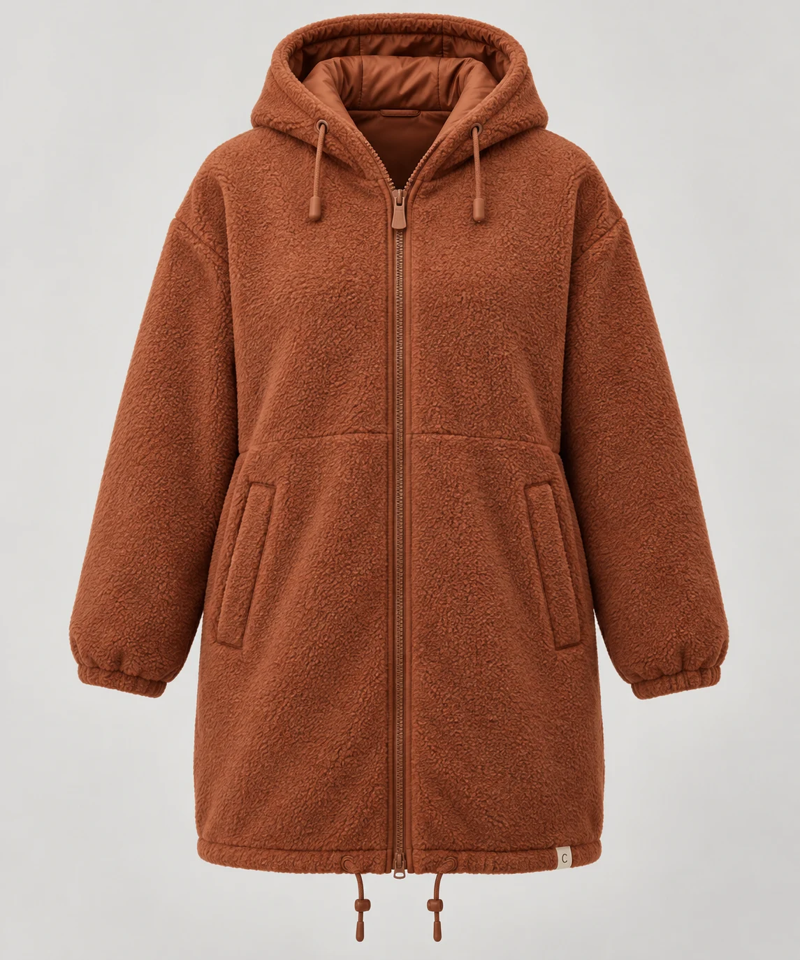 Embertrail Fleece Parka in Clay, front view